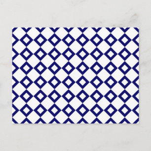 White en Navy Diamond Pattern Briefkaart