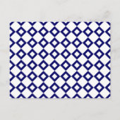 White en Navy Diamond Pattern Briefkaart (Voorkant)