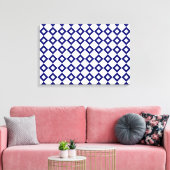 White en Navy Diamond Pattern Canvas Afdruk (Insitu (Woonkamer))