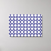 White en Navy Diamond Pattern Canvas Afdruk (Voorkant)