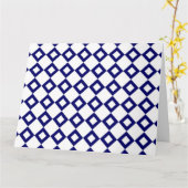 White en Navy Diamond Pattern Kaart (Gele Bloem)