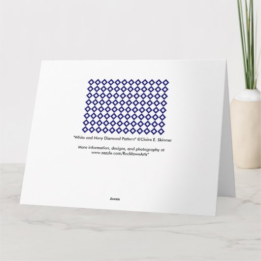 White en Navy Diamond Pattern Kaart (Achterkant)