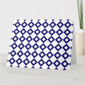 White en Navy Diamond Pattern Kaart (Voorkant)