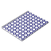 White en Navy Diamond Pattern Notitieboek (Linkerzijde)