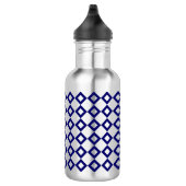White en Navy Diamond Pattern Waterfles (Rechts)