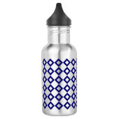 White en Navy Diamond Pattern Waterfles (Links)