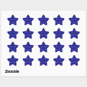 White en Navy Star Pattern Ster Sticker (Vel)