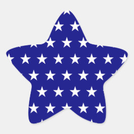 White en Navy Star Pattern Ster Sticker
