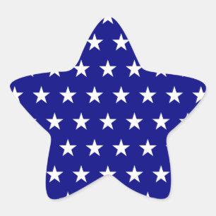 White en Navy Star Pattern Ster Sticker