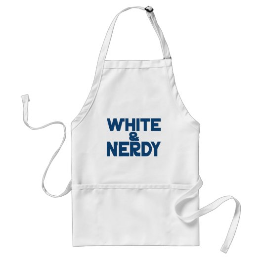 White en Nerdy Standaard Schort (Voorkant)