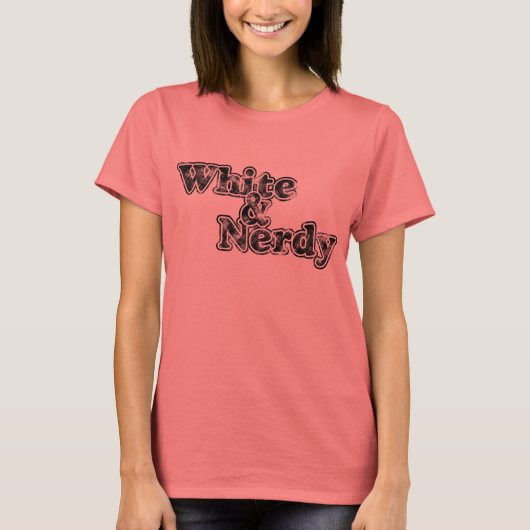 White en Nerdy - zwart op licht shirt (Voorkant)