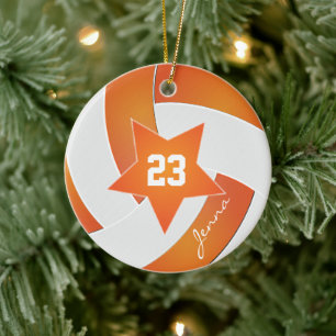 White en Oranje All Star Volleyball Keramisch Ornament