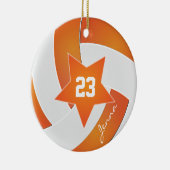 White en Oranje All Star Volleyball Keramisch Ornament (Rechts)