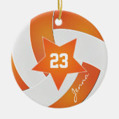 White en Oranje All Star Volleyball Keramisch Ornament (Voorkant)