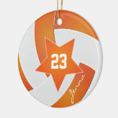 White en Oranje All Star Volleyball Keramisch Ornament (Links)