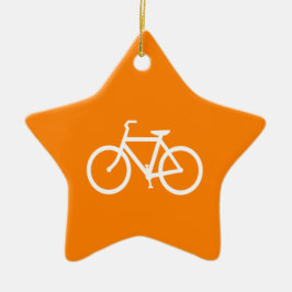 White en Oranje Bike Keramisch Ornament