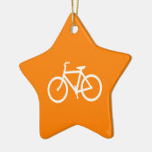White en Oranje Bike Keramisch Ornament (Links)