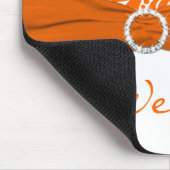 White en Oranje Damask Mousepad Muismat (Hoek)