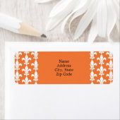 White en Oranje Fleur de Lis Pattern Etiket (Insitu)
