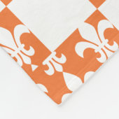 White en Oranje Fleur de Lis Pattern Fleece Deken (Hoek)