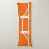 White en Oranje London Bridge Silhouette Lichaamskussen (Voorkant Verticaal)