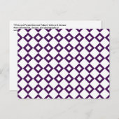 White en Paars Diamond Pattern Briefkaart (Voorkant / Achterkant)