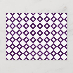 White en Paars Diamond Pattern Briefkaart