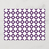 White en Paars Diamond Pattern Briefkaart (Voorkant)