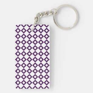 White en Paars Diamond Pattern Sleutelhanger