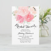 White en paars Floral Bridal Shower Kaart (Staand voorkant)