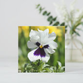 White en Paars Pansy Bridal Shower Kaart (Staand voorkant)