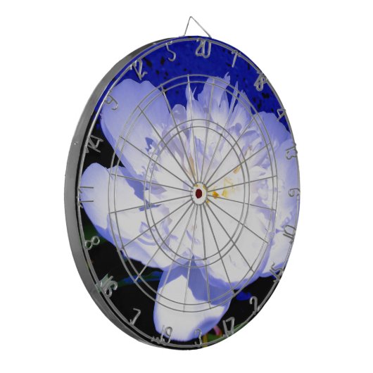 White en paarse Peony Dartbord (Voorkant Links)