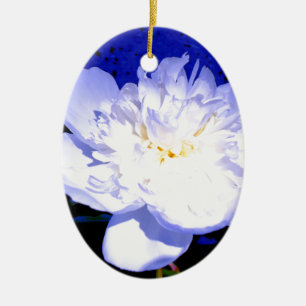 White en paarse Peony Keramisch Ornament