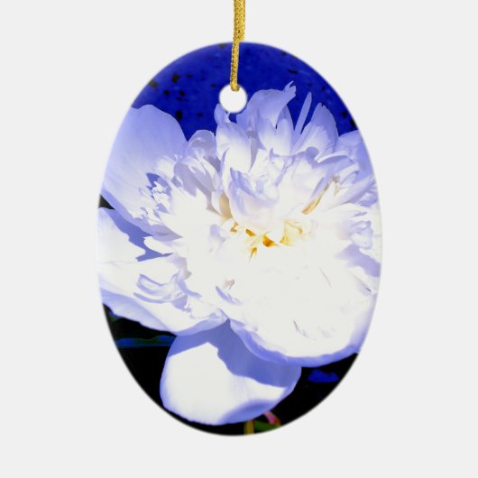 White en paarse Peony Keramisch Ornament (Voorkant)