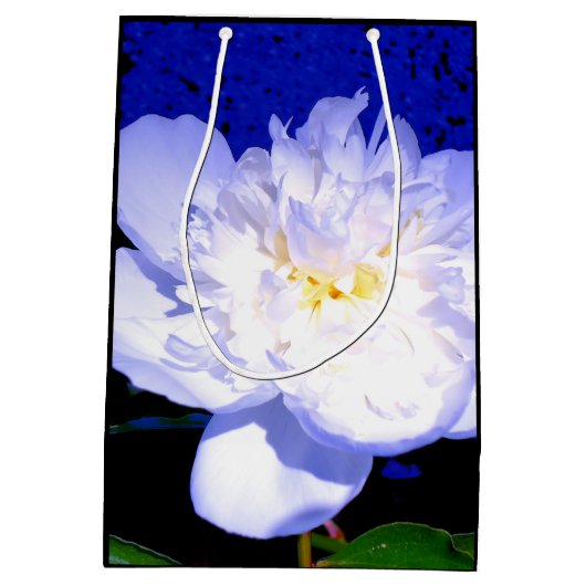 White en paarse Peony Medium Cadeauzakje (Achterkant)