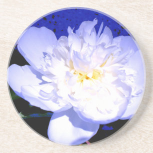 White en paarse Peony Zandsteen Onderzetter