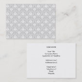 White en pastel Grey Damask Design. Visitekaartje (Voorkant / Achterkant)