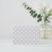 White en pastel Grey Damask Design. Visitekaartje (Staand voorkant)