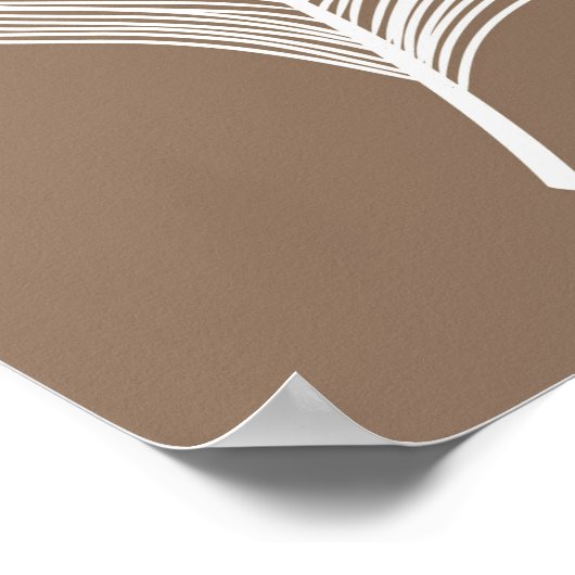 White en Peach Peacock Feather on Taupe Tan Poster (Hoek)