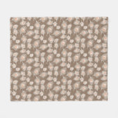 White en Peach Peacock Feathers op Taupe Tan Fleece Deken (Voorkant (Horizontaal))