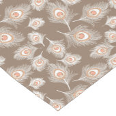 White en Peach Peacock Feathers op Taupe Tan Korte Tafelloper (Hoek)