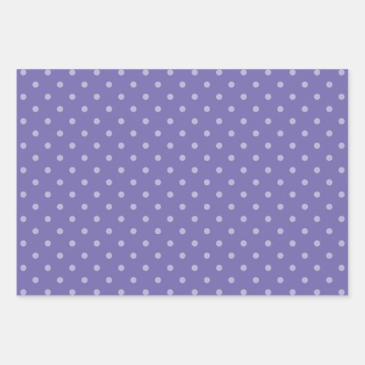 White en Periwinkle Polka Dot Mix Inpakpapier Vel (Voorkant 3)