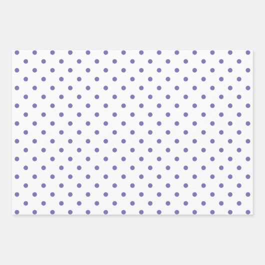 White en Periwinkle Polka Dot Mix Inpakpapier Vel (Voorkant 2)