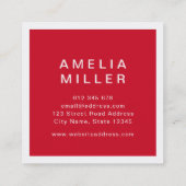 White en Red Corporate Modern Professional Vierkante Visitekaartje (Achterkant)