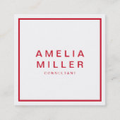 White en Red Corporate Modern Professional Vierkante Visitekaartje (Voorkant)