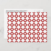 White en Red Diamond Pattern Briefkaart (Voorkant / Achterkant)