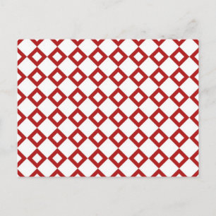 White en Red Diamond Pattern Briefkaart