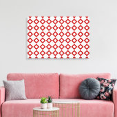 White en Red Diamond Pattern Canvas Afdruk (Insitu (Woonkamer))