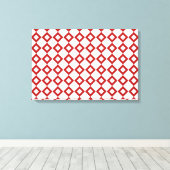 White en Red Diamond Pattern Canvas Afdruk (Insitu (Houten vloer))