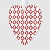White en Red Diamond Pattern Ornament (voorkant)